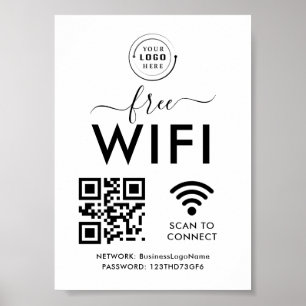 Wifi Network and QR Code Scan Business Retail Poster