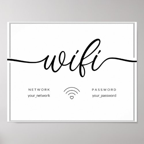 Wifi Network hostel airbnb sign simple minimal 