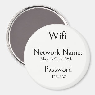 Wifi Network Name, Internet Password, Modern Fun Magnet