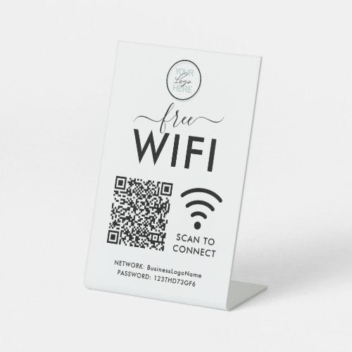 WIFI Network Password QR Code Pedestal Sign