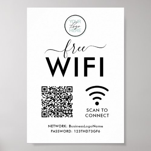 WIFI Network Password QR Code Poster