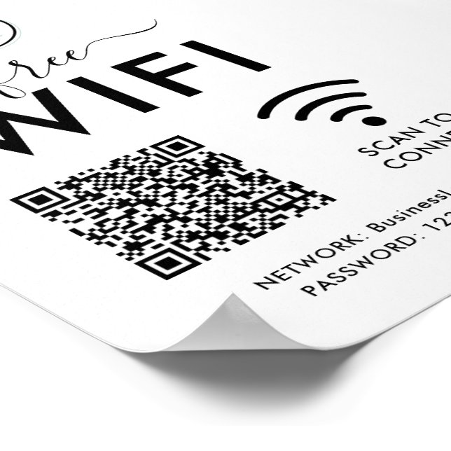 WIFI Network Password QR Code Poster | Zazzle