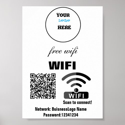 WIFI Network Password QR Code Poster