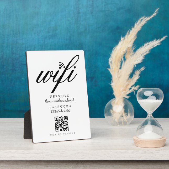 Wifi Network Password QR Code Sign Plaque (Side)