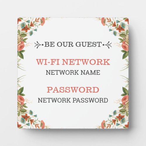 Wifi Network Plaque