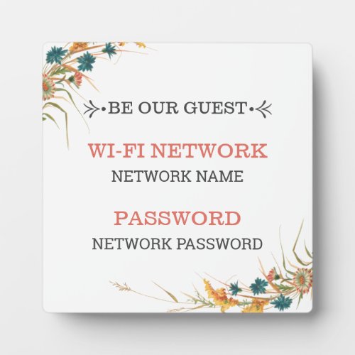Wifi Network Plaque