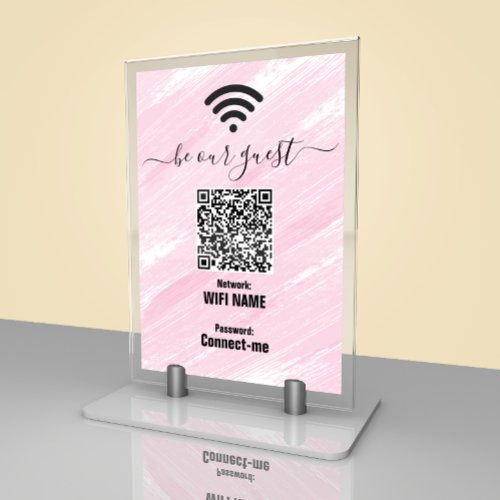 Wifi Network  QR Code  Be Our Guest Table Card