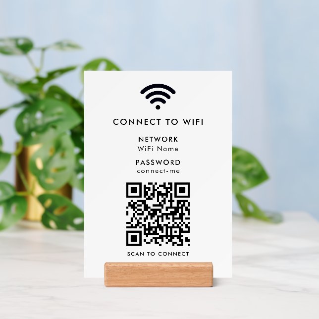 Wifi Network | QR Code Internet Scan to Connect Holder | Zazzle
