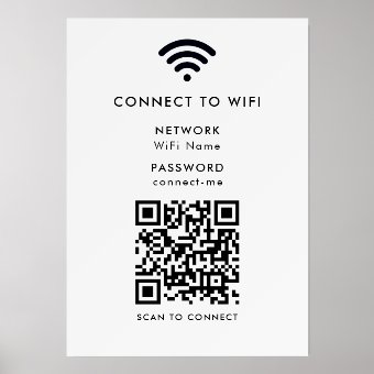 Wifi Network | QR Code Internet Scan to Connect Holder | Zazzle
