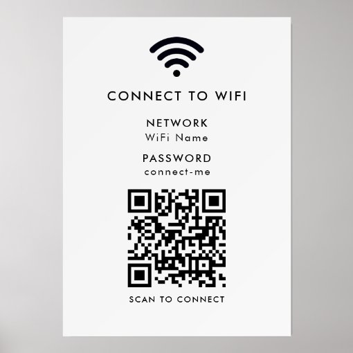Wifi Network | QR Code Internet Scan to Connect Holder | Zazzle image.