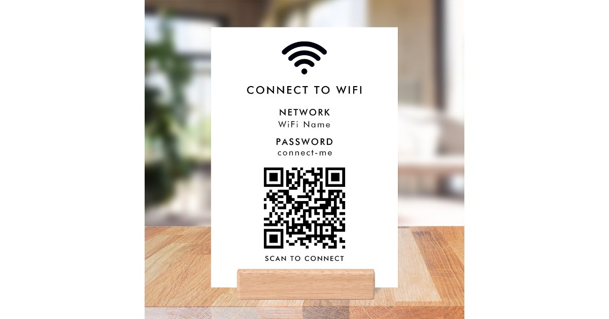 Wifi Network | QR Code Internet Scan to Connect Holder | Zazzle