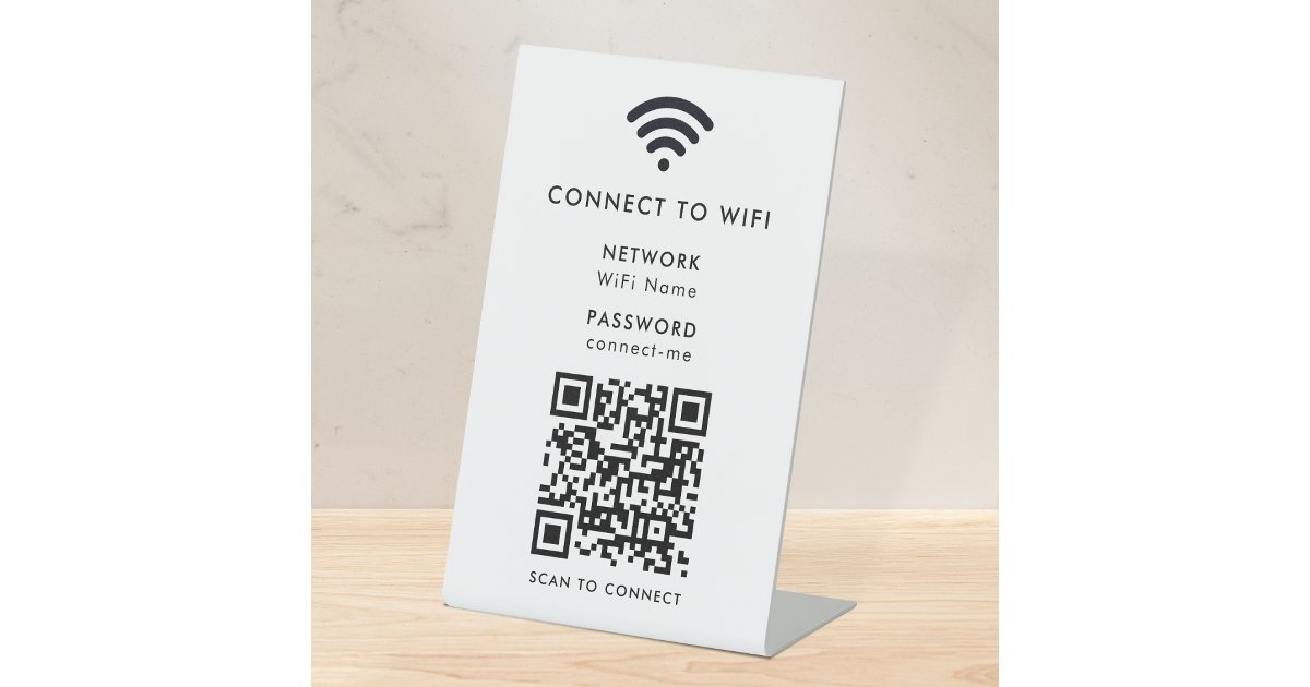 Wifi Network | QR Code Internet Scan to Connect Pedestal Sign | Zazzle