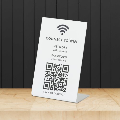 Wifi Network  QR Code Internet Scan to Connect Pedestal Sign