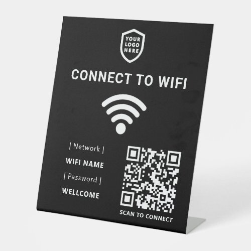 Wifi Network  QR Code Internet Scan to Connect Pedestal Sign
