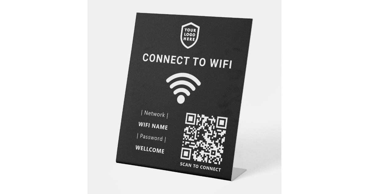 Wifi Network | QR Code Internet Scan to Connect Pedestal Sign | Zazzle