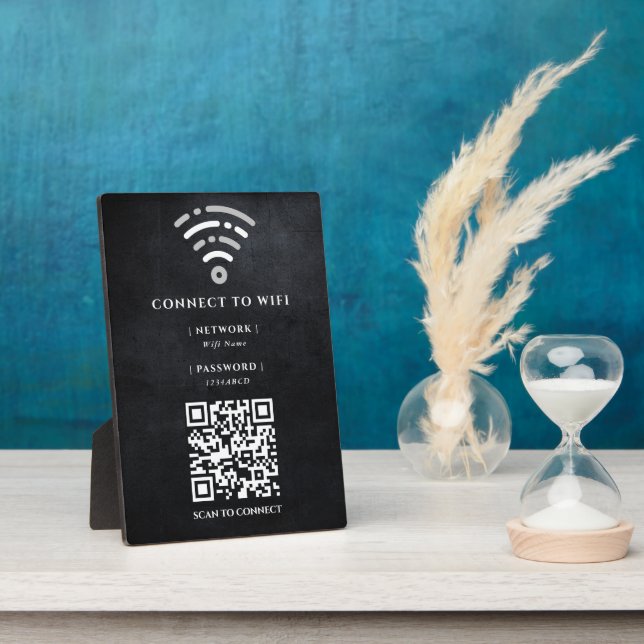Wifi Network | QR Code Internet Scan to Connect  Plaque (Side)