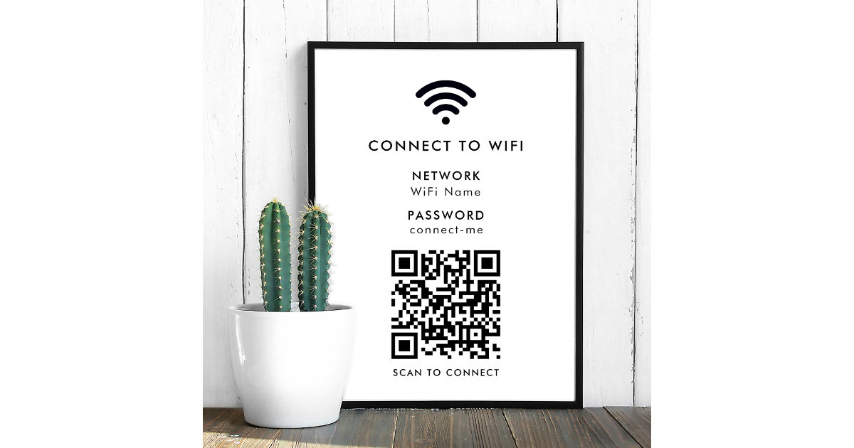 Wifi Network | QR Code Internet Scan to Connect Poster | Zazzle