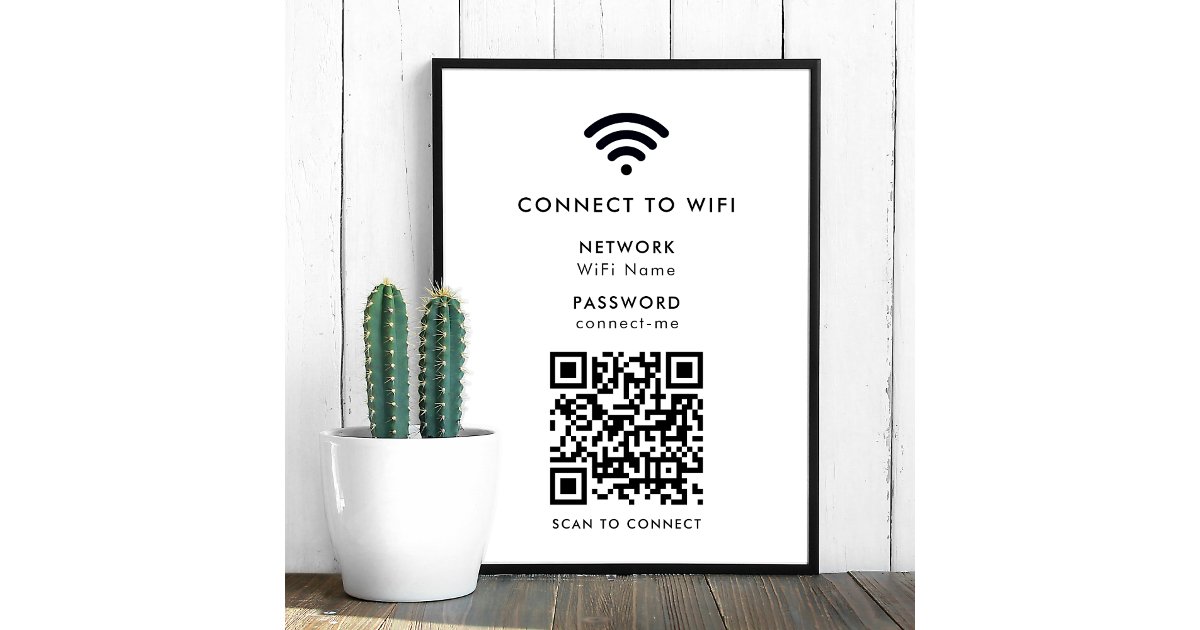 Wifi Network | QR Code Internet Scan to Connect Poster | Zazzle