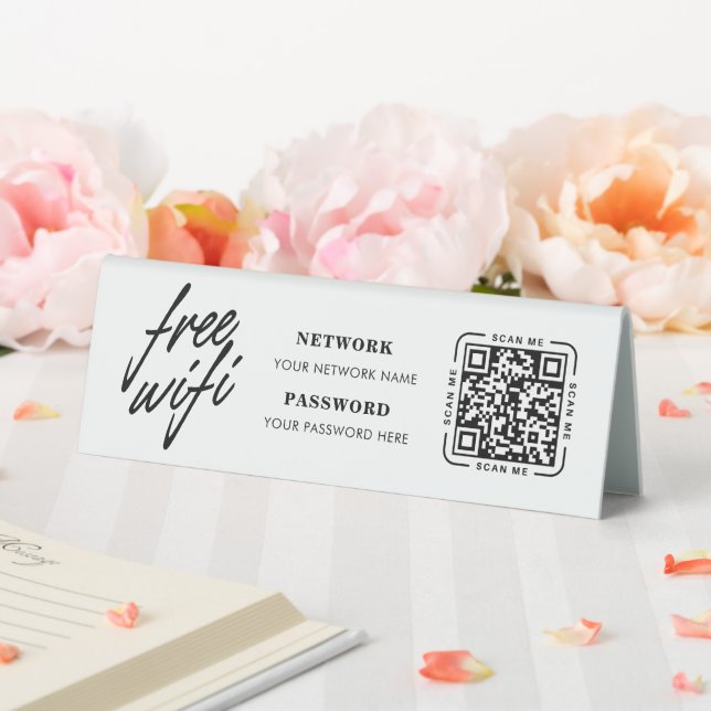 Wifi Network QR Code Modern Business Table Tent (In SItu (Wedding))