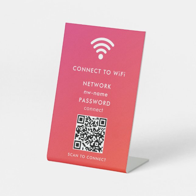 WiFi Network Scan QR Code to Connect the Internet Pedestal Sign (Front)