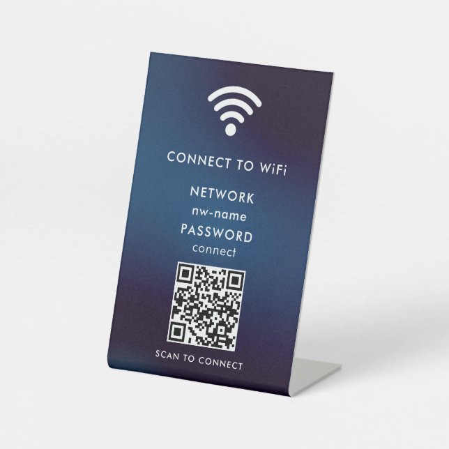 WiFi Network Scan QR Code to Connect the Internet Pedestal Sign (Front)