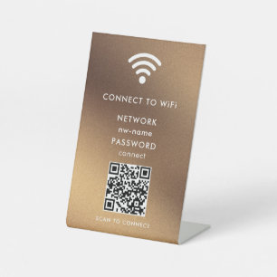 WiFi Network Scan QR Code to Connect the Internet Pedestal Sign