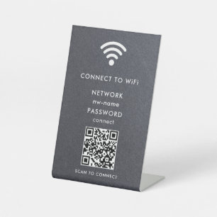WiFi Network Scan QR Code to Connect the Internet Pedestal Sign