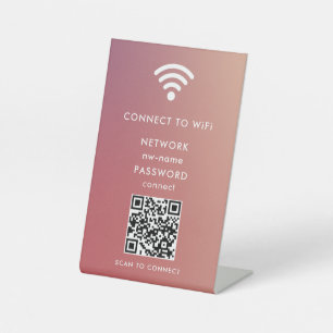 WiFi Network Scan QR Code to Connect the Internet Pedestal Sign