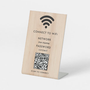 WiFi Network Scan QR Code to Connect the Internet Pedestal Sign