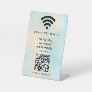 WiFi Network Scan QR Code to Connect the Internet Pedestal Sign