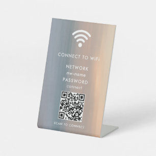WiFi Network Scan QR Code to Connect the Internet Pedestal Sign