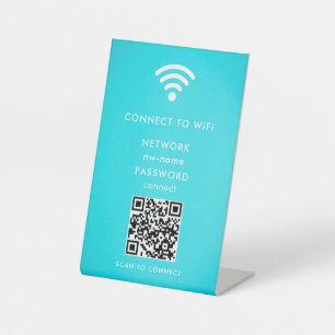 WiFi Network Scan QR Code to Connect the Internet Pedestal Sign