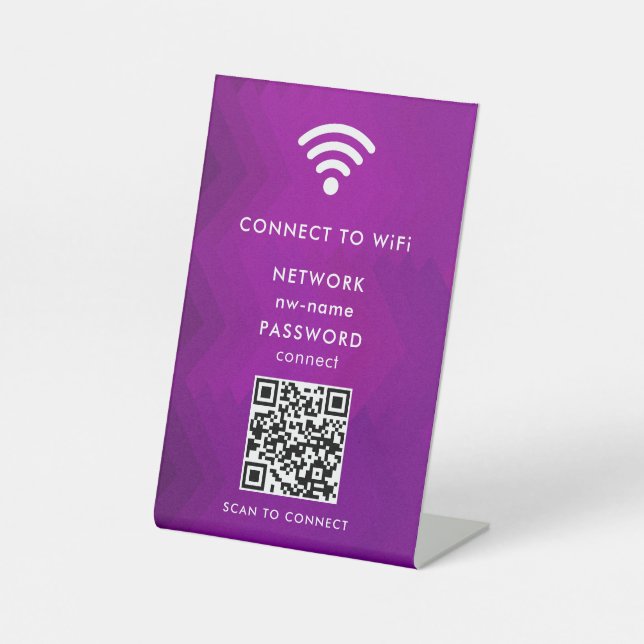 WiFi Network Scan QR Code to Connect the Internet Pedestal Sign (Front)