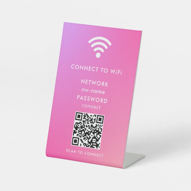 WiFi Network Scan QR Code to Connect the Internet Pedestal Sign (Front)