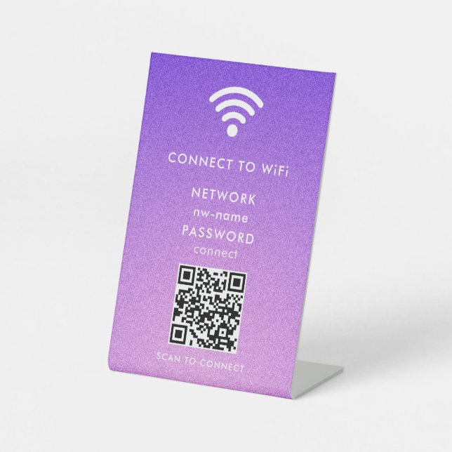 WiFi Network Scan QR Code to Connect the Internet Pedestal Sign (Front)
