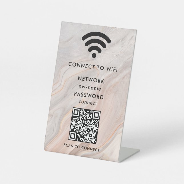 WiFi Network Scan QR Code to Connect the Internet Pedestal Sign (Front)