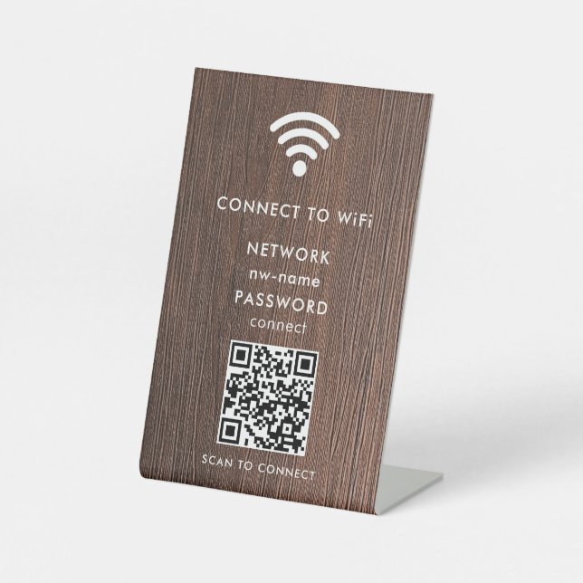 WiFi Network Scan QR Code to Connect the Internet Pedestal Sign (Front)