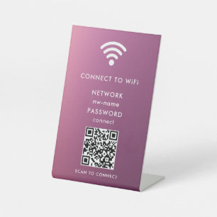 WiFi Network Scan QR Code to Connect the Internet Pedestal Sign