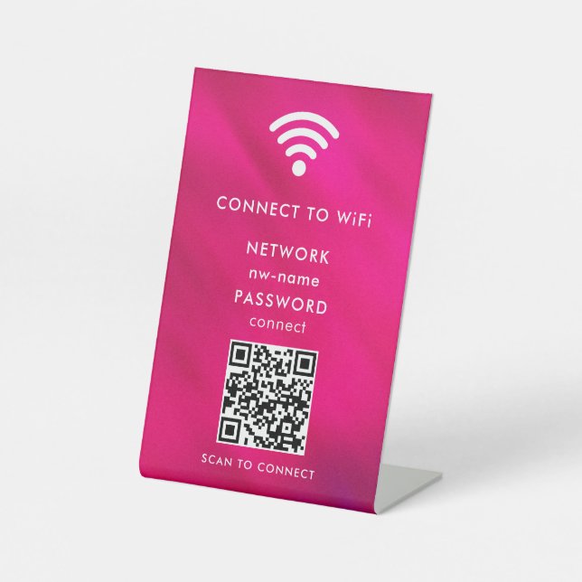WiFi Network Scan QR Code to Connect the Internet Pedestal Sign (Front)