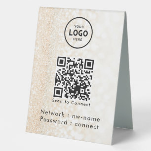 WiFi Network Scan QR Code to Connect the Internet Table Tent