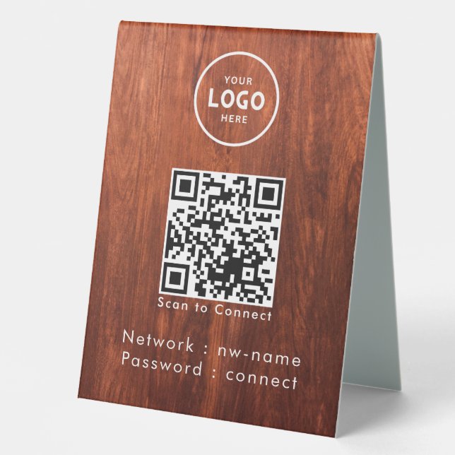 WiFi Network Scan QR Code to Connect the Internet Table Tent (Front)
