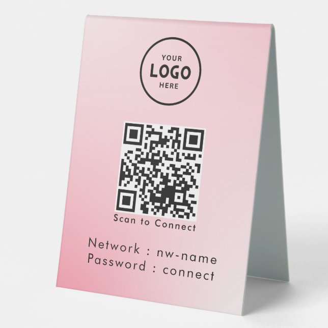 WiFi Network Scan QR Code to Connect the Internet Table Tent (Front)