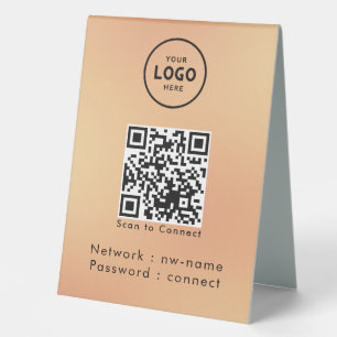 WiFi Network Scan QR Code to Connect the Internet Table Tent