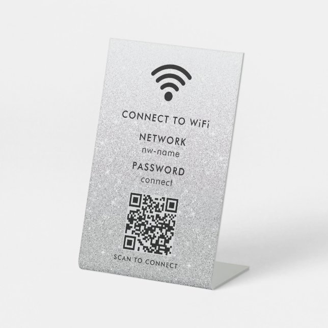 WiFi Network | Scan QR Code to Connect to Internet Pedestal Sign (Front)