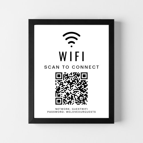 Wifi Network Scan to Connect QR Code Poster