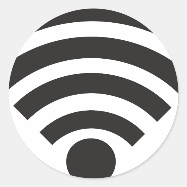 Wifi network symbol classic round sticker (Front)