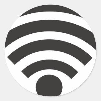 Wifi network symbol classic round sticker
