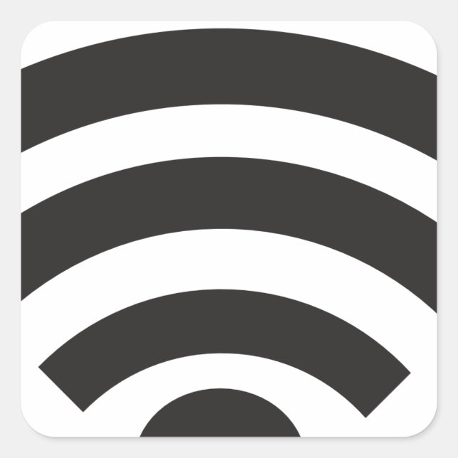 Wifi network symbol square sticker (Front)