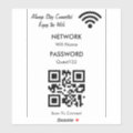 Wifi Network With QR Code Custom Text For Guests Sticker | Zazzle