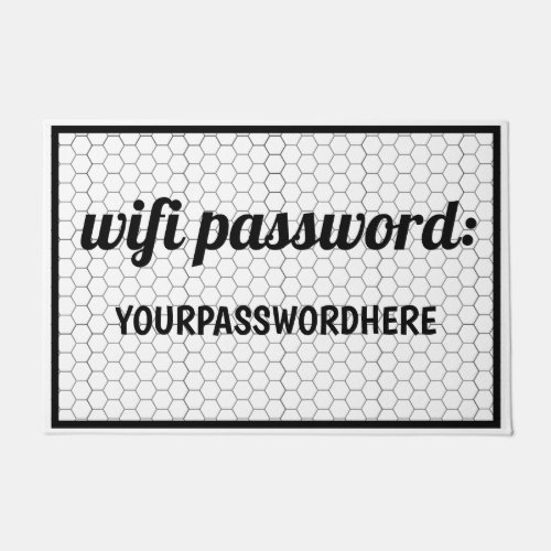 wifi Password_AirBnb_ Memory Aid Hex Tile Doormat